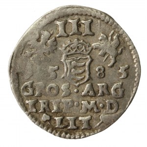 Stefan Batory, Trojak Wilno 1585 - herb Lis z grotem (846)