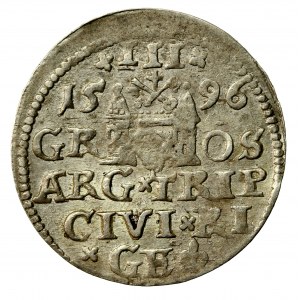 Zygmunt III Waza, trojak 1596, Ryga (982)