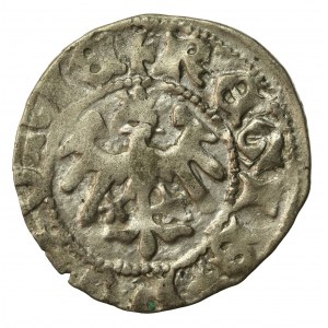 Władysław II Jagiełło, Półgrosz bez daty, Kraków, pod Koroną litera F i podwójny krzyż (992)