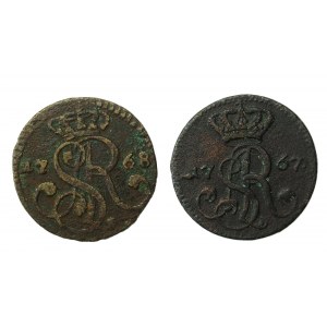 Stanisław August Poniatowski, zestaw Grosz 1767 i 1768. Razem 2 szt. (671)