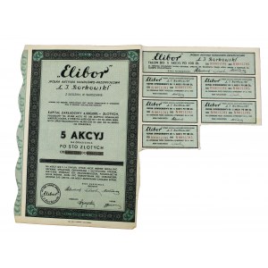 ELIBOR Sp. Akc. Handlowo-Przemysłowa Ł. J. BORKOWSKI, 5x 100 zł. Zestaw 2 szt. (1060)