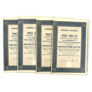 Pezet Powszechne Zakłady Budowlane, 5 x 25 zł 1925. Zestaw 4 szt. (1065)