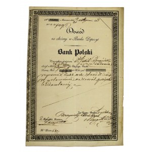 Bank Polski, dowód złożenia depozytu 60 rubli z 1852 roku (1090)