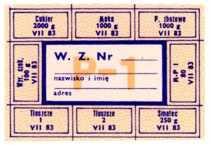 Supply card, July 1983 - P-1 (598)