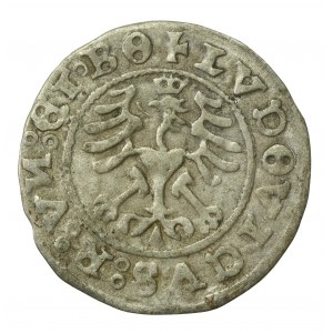 Śląsk, Ludwik II Jagiellończyk, Półgrosz 1526, Świdnica. Odwrócona cyfra 5. Rzadki (725)
