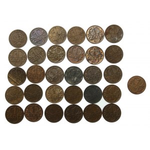 II RP, zestaw 1 grosz 1933-1939. Razem 31 szt. (484)