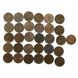 II RP, zestaw 1 grosz 1933-1939. Razem 31 szt. (484)