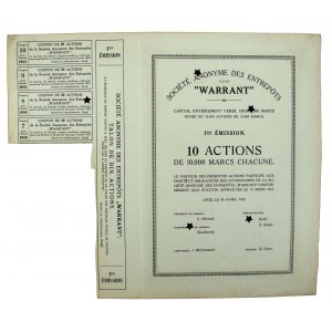 Warrant Sp. Akc. Składów Towarowych, Em.1, 10x 10.000 mkp 1923 (643)