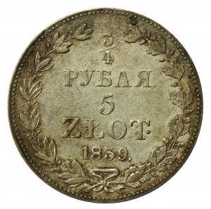 Russian partition, 3/4 ruble=5 zlotys 1839 MW, Warsaw (209)