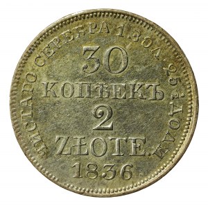 Zabór rosyjski, 30 kopiejek=2 złoty 1836 MW, Warszawa (216)
