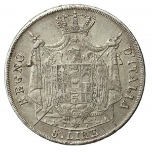 Italy, Napoleon I, 5 lire 1808, Milan (764)