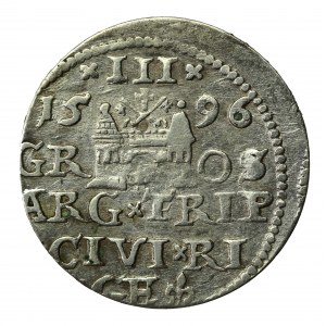 Zygmunt III Waza, trojak 1596, Ryga (866)