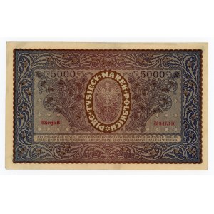 II RP, zestaw 5.000 mkp 1920 II Serja A i B. Razem 2 szt. (451)