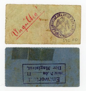 Gniew/Mewe; Stadt; (1914); 1 and 3 marks (1205).