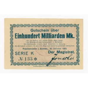 Ząbkowice Śląskie/Frankenstein; Stadt; 30.10.1925; 100 Miliardów marek (1210)