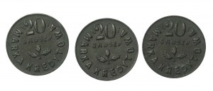 Kaunas, 50th Border Rifle Regiment, 20 pennies. Set of 3 pcs. (786)