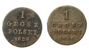 Kingdom of Poland, set of 1 grosz 1816 and 1829. total of 2 pcs. (791)