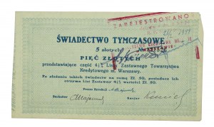 TKM Warsaw, temporary certificate 4.5% conversion mortgage bond, PLN 5 (1510)