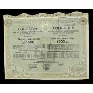 Warsaw, bond of the seventh loan for 1500 zloty 1926 (1526)