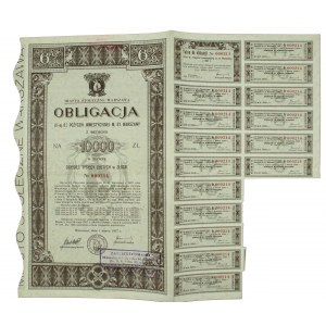 Poż. Inwestycyjna m. st. Warszawy 1937 r. Obligacja na 10.000 złotych (1531)
