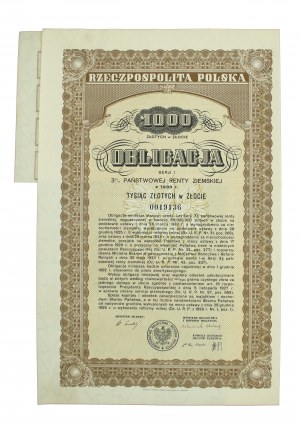 State Land Pension 1933 series I, bond of 1,000 zlotys (1541)