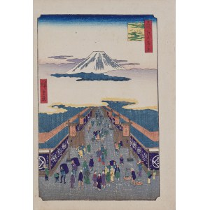 Utagawa Hiroshige (1797 - 1858), wyd. Yoshikawa Kobunkan, Suruga-chō, z cyklu „100 słynnych widoków Edo”, Tokio, 1918