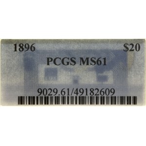 Spojené štáty americké (USA), $20, 1896, Philadelphia