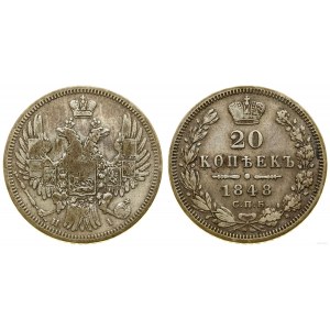 Rosja, 20 kopiejek, 1848 СПБ HI, Petersburg