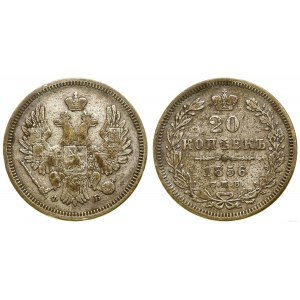 Russie, 20 kopecks, 1856 СПБ ФБ, Saint-Pétersbourg