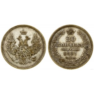 Russia, 20 kopecks, 1857 СПБ ФБ, St. Petersburg