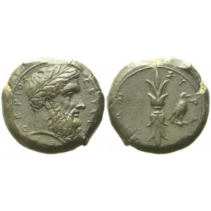 Sicily, Syracuse, Time of Timoleon and the Third Democracy (344-317 BC), Hemidrachm; Æ (14,73 g; 24,3 mm)