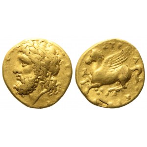 Sicily, Syracuse, Time of Timoleon and the Third Democracy (c. 344-317 BC) , Quarter Stater or 30 litrae; AV (2,15 g; 11,7 mm)