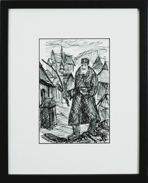 Chaim GOLDBERG (1917-2004), Żyd z palmą na rynku w Kazimierzu Dolnym