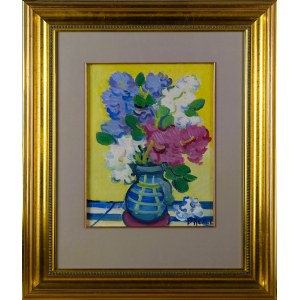 Bohumír HEROT (1914-1976), Bouquet of flowers on a yellow background
