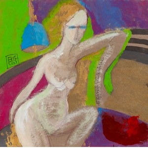 Elżbieta KISIEL-GŁADKOWSKA (20th century), On the couch, 2021