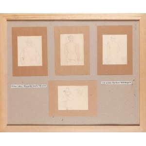 Vassili Nikolayevitsch MASJUTIN (1884-1955), Set of four drawings: Residents of Berlin, 1930s