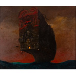 Zdzisław Beksiński (1929 Sanok - 2005 Varsavia), Senza titolo (in attesa), 1972