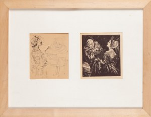 Wassili Nikolajewitsch MASJUTIN (1884-1955), Zestaw dwóch prac: Mnich i dama, 1937