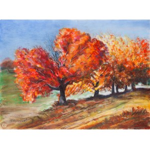 Ryszard PIĄTKOWSKI (20. Jahrhundert), Herbstlandschaft mit Bäumen, 2006