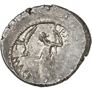 Jules César (60-44 av. J.-C.). Denier avec P. Sepullius Macer ND (février-mars 44 av. J.-C.), Rome.