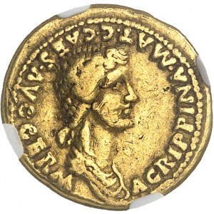 Caligula (37-41). Aureus avec Agrippine mère 40, Rome.