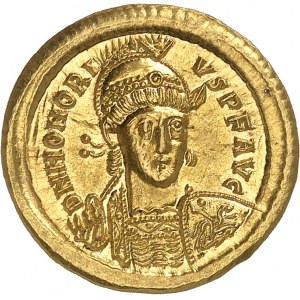 Honorius (393-423). Solidus 408-420, Constantinople, 9e officine.