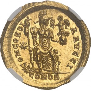 Théodose II (402-450). Solidus 408, Constantinople, 10e officine.