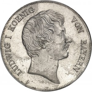 Bavière, Louis Ier (1825-1848). Thaler à la couronne (kronenthaler), 2e type 1833, Munich.