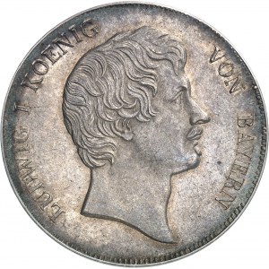 Bavière, Louis Ier (1825-1848). Thaler à la couronne (kronenthaler), 2e type 1836, Munich.