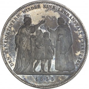 Bavaria, Ludwig I (1825-1848). Historical Thaler, commemorating the donation of a school to the Benedictine order 1835, Munich.