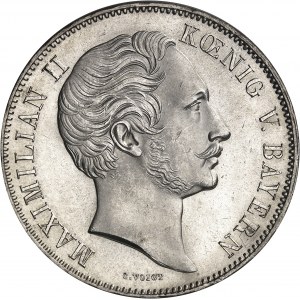 Bavaria, Maximilian II (1848-1864). Double thaler (3 1/2 guilders), 1st type 1856, Munich.