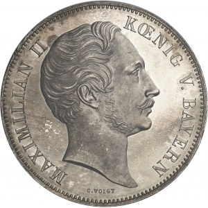 Bavière, Maximilien II (1848-1864). Double thaler historique, promulgation de la nouvelle Constitution, aspect Flan bruni (PROOFLIKE) 1848, Munich.