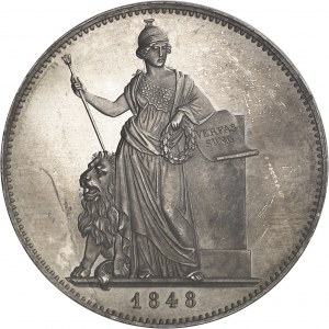 Bavière, Maximilien II (1848-1864). Double thaler historique, promulgation de la nouvelle Constitution, aspect Flan bruni (PROOFLIKE) 1848, Munich.