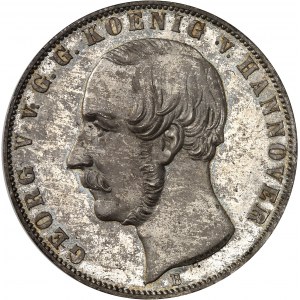 Hanover (Kingdom of), George V (1851-1866). Double thaler (3 1/2 florins), 1st type 1854 B, Hanover.